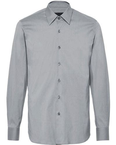 prada man gray dress shirt flower|Prada Shirts for Men .